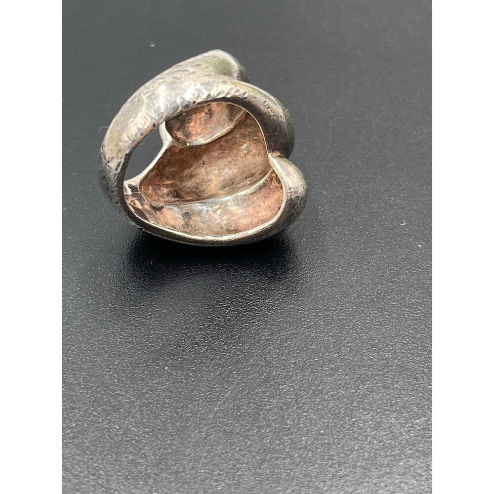ND Vintage Designer Heavy‎ Sterling Silver Triple Sculpted Dome Ring, Size 8 - Picture 5 of 9